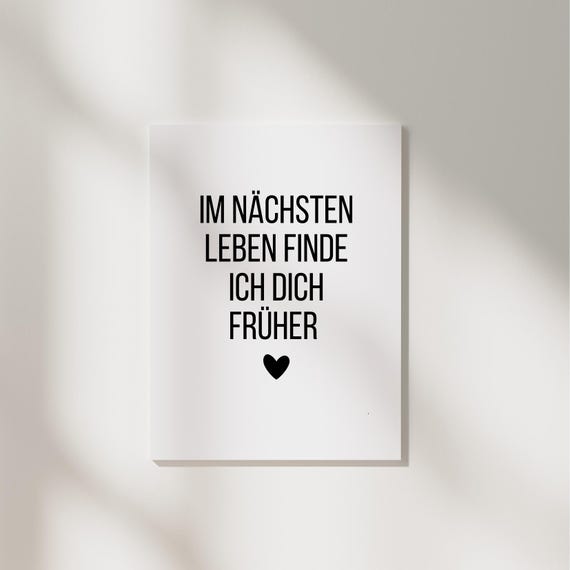 Liebeskarte mit Spruch | Karte Im nächsten Leben | Karte zum Valentinstagskarte | Partner Geschenk | Postkarte | Geschenkkarte |  A6 Format
