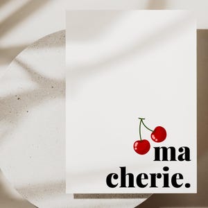 Liebeskarte ma cherie | Geschenkidee für deine Liebsten | Valentinstag Karte | Postkarte | Karte A6 | Romantische Grußkarte |