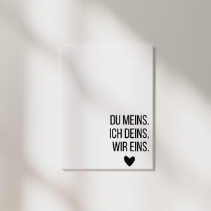Love card with a saying | You're mine, I'm yours, we're one | Valentine's Day card | Gift for partners | A6 format card image 1