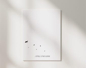 Minimalistische Trauerkarte A6 „Still und leise“ – Schlichte Beileidskarte I Beileidskarte I Trauerkarte