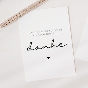Karte danke | Dankeskarte | Postkarte mit dem Aufdruck danke | Dankeskarte A6 |  Postkarte | danke