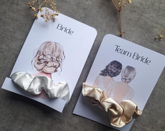 Team Bride Scrunchie | JGA Hair Tie | Bridesmaid Gift | Gift Idea | Ponytail Holder | Wedding Accessory