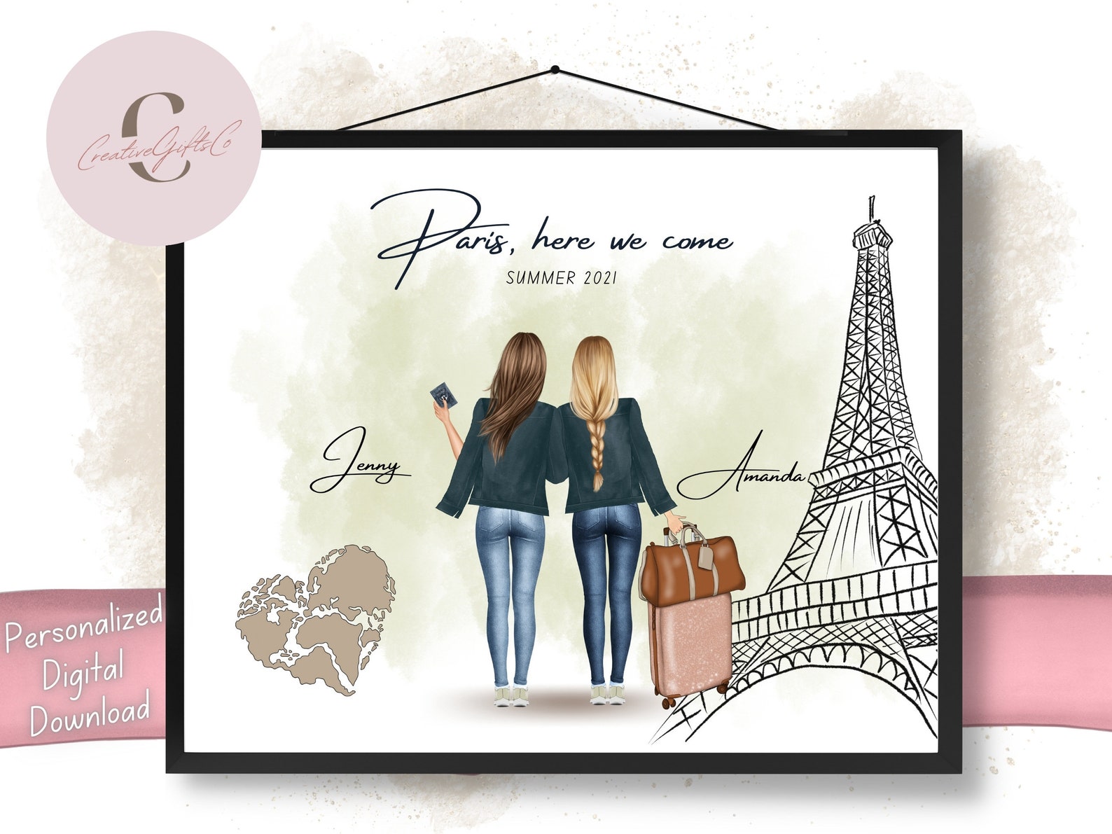 Reisegeschenk, Reise nach Paris, personalisiertes Geschenk beste