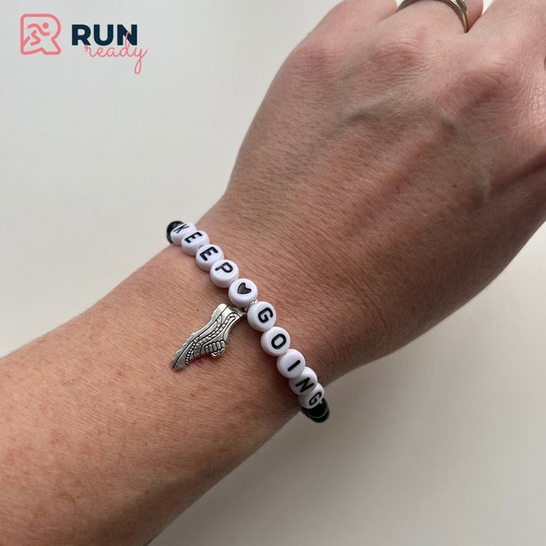 Running bracelet | Keep Going | Runners Gift | Marathon Runner | Running charm | Running gifts | Birthday Gift | Jewellery | Beaded Bracelet