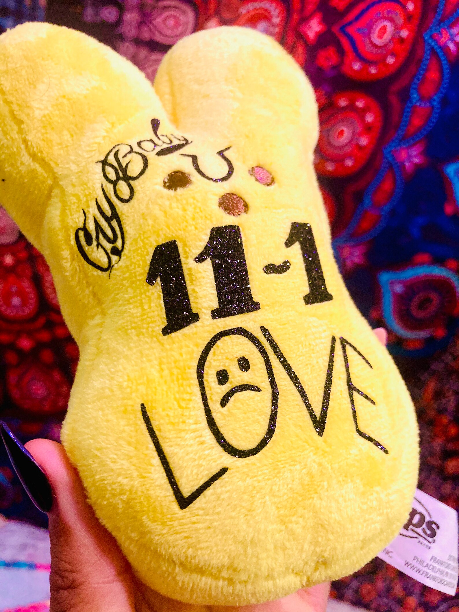 lil peep plush bunny with tattoos