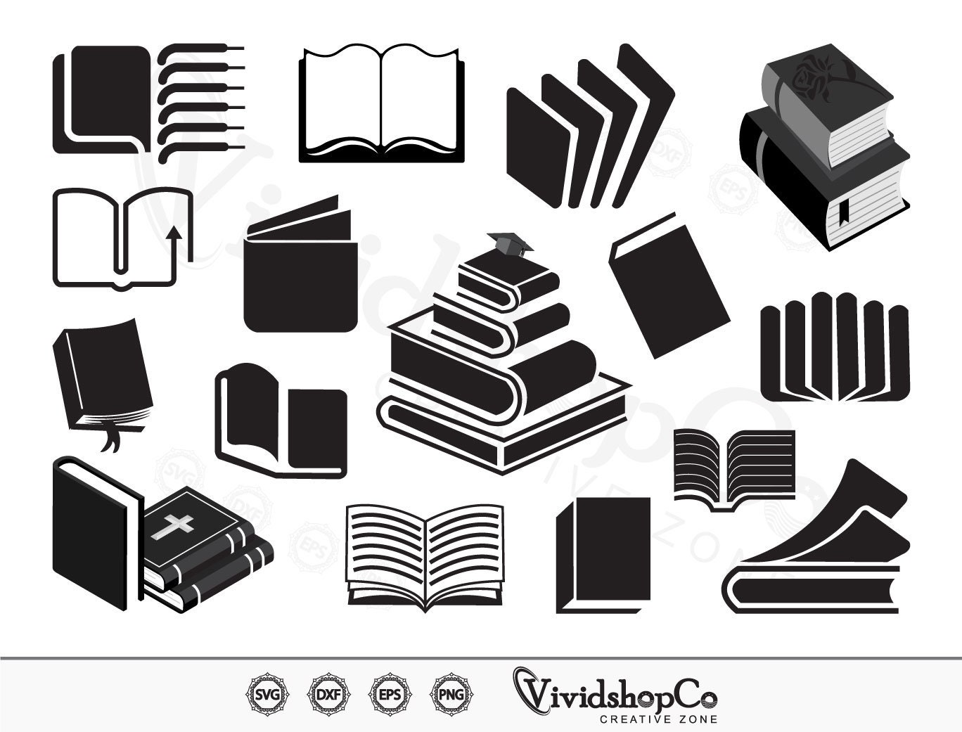 Book Svg Clipart Cut Files for Silhouette Files for Cricut - Etsy Australia