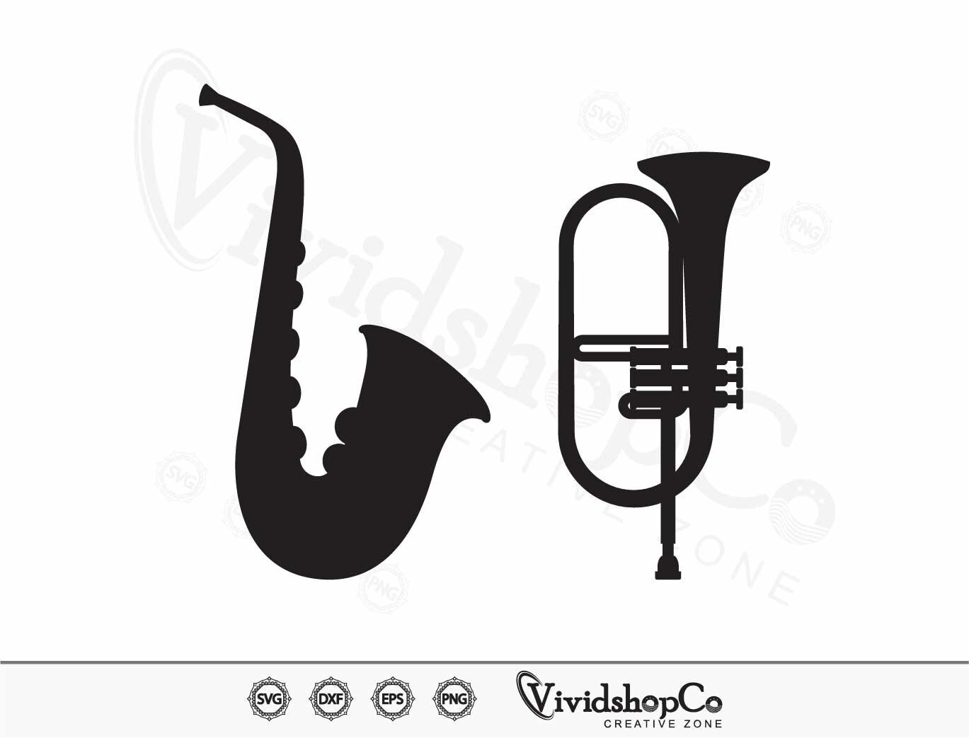 Trumpet Svg, Horn Trumpet Svg, Musical Instrument, Marching Band ...