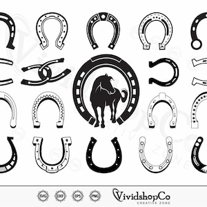 Horseshoe Bundle svg, Horse Shoe svg, Western svg, horse svg, Clipart, Cut Files for Silhouette, Files for Cricut, Vector, dxf, png, Design
