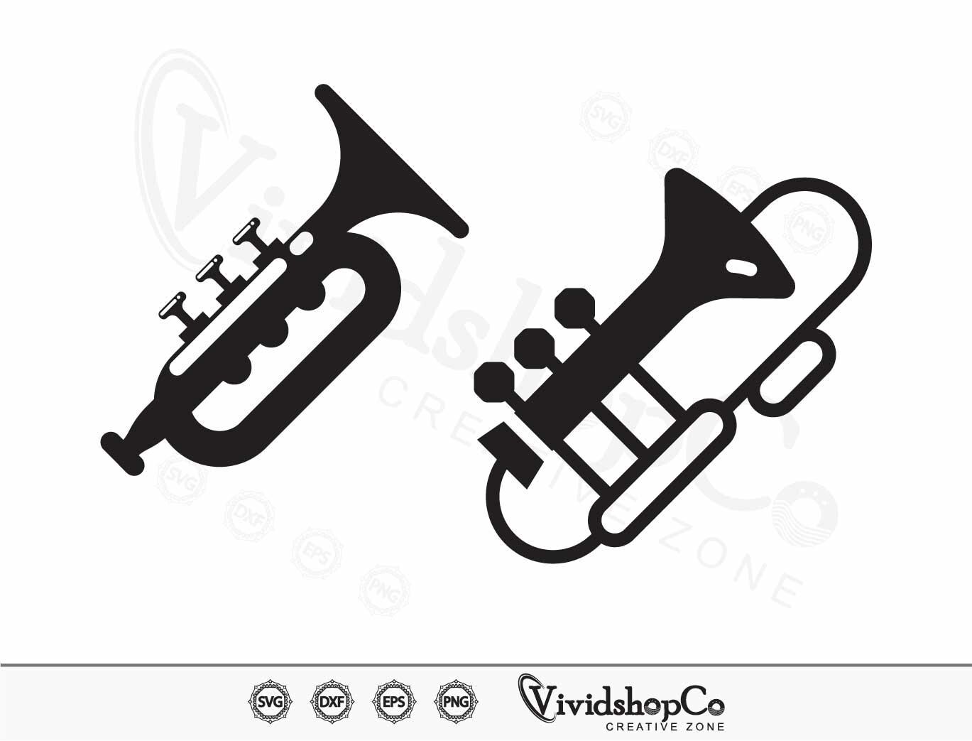Trumpet Svg, Horn Trumpet Svg, Musical Instrument, Marching Band ...