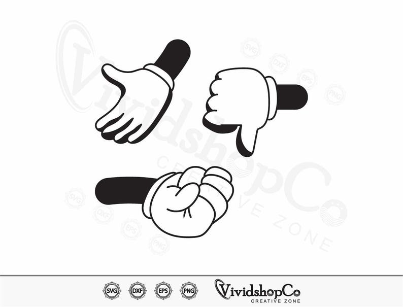 Mickey Hands SVG, Mickey Svg, Mouse Hands Svg, Mickey Hands Vector ...