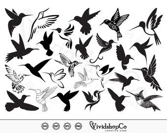 Hummingbird svg, Flying bird svg, bird svg, Clipart, Cut Files for Silhouette, Files for Cricut, Vector, dxf, png, Design