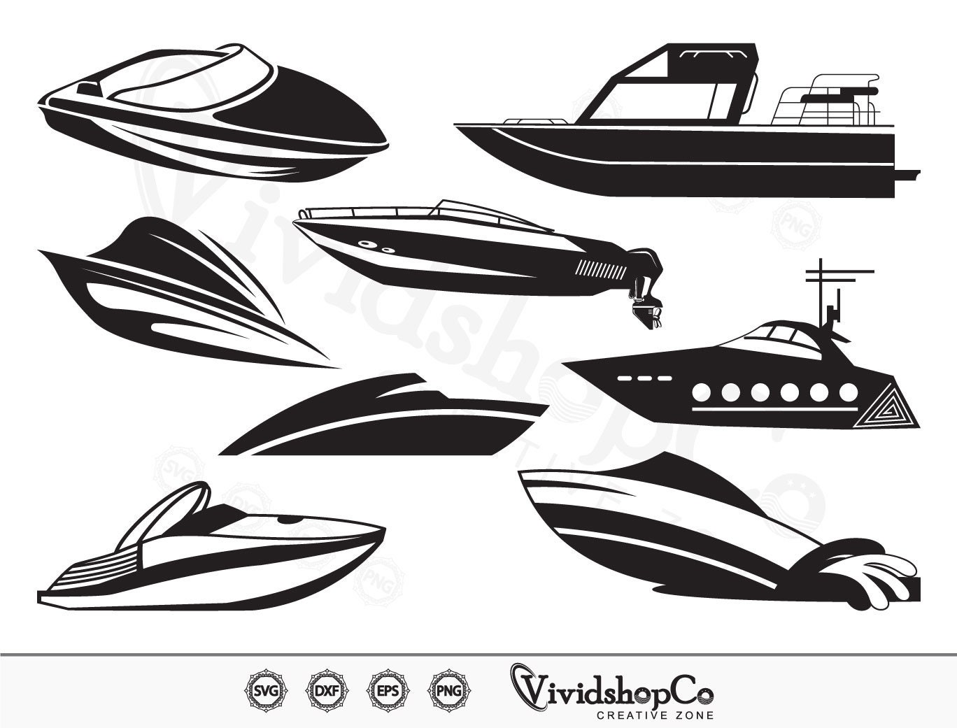 Modern line art speed boat illustration design Stock Vector Image