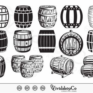 Barrel SVG, Wooden Barrel svg, Wood Barrel svg, Beer Keg svg, Clipart, Cut Files for Silhouette, Files for Cricut, Vector, dxf, png, Design