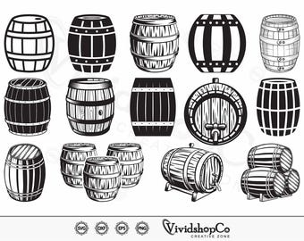 Barril SVG, Barril de madera svg, Barril de madera svg, Barril de cerveza svg, Clipart, Archivos de corte para Silhouette, Archivos para Cricut, Vector, dxf, png, Diseño