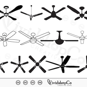 Ceiling Fan SVG, Ceiling svg, Fan svg, Ceiling Fan Outline, Clipart, Cut Files for Silhouette, Files for Cricut, Vector, dxf, png, Design