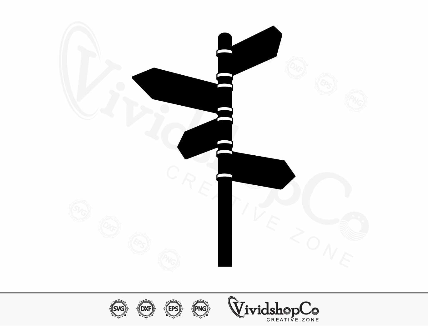 Road Sign SVG, Destination Sign, Sign Post Template, Wooden Road Sign ...