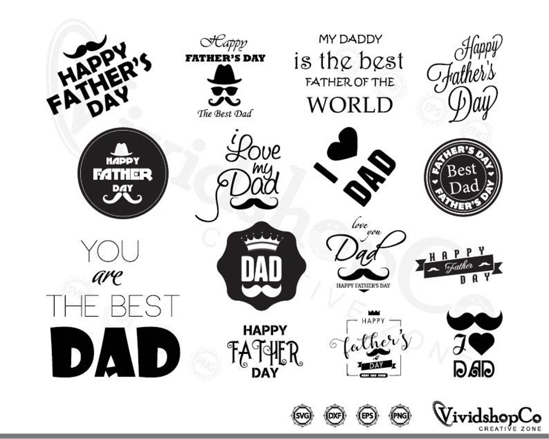 Happy Father's Day Svg, Clipart, Cut Files for Silhouette, Files for