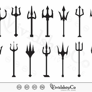 Trident SVG, Summer Trident svg, Spear svg, Harpoon svg, Clipart, Cut Files for Silhouette, Files for Cricut, Vector, dxf, png, Design