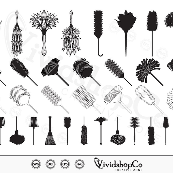 Feather Duster SVG, Duster svg, Ostrich Feather Duster, Clipart, Cut Files for Silhouette, Files for Cricut, Vector, dxf, png, Design