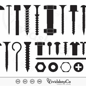 Bolt Screw SVG, Bolt and nut svg, Hardware Tool svg, Bolt svg, Screw Tools svg, Clipart, Cut Files for Silhouette, Cricut, Vector, dxf, png