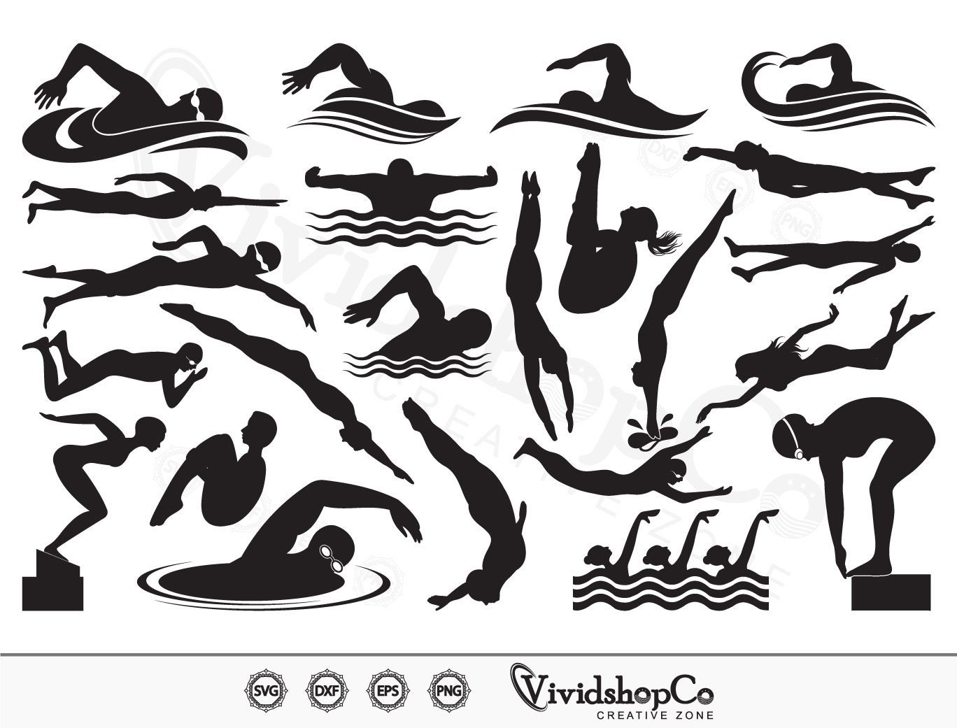 Swimming SVG, Swimmer Svg, Swim Svg, Sports Svg, Clipart, Cut Files for