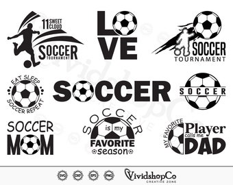Soccer Svg Bundle, Soccer Team Svg, Soccer Ball Svg, Clipart, Cut Files for Silhouette, Files for Cricut, Vector, dxf, png, Design