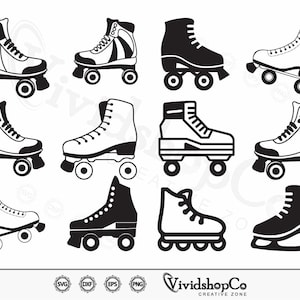 Roller Skates svg, Split Roller Skates, Roller Derby svg, Clipart, Cut Files for Silhouette, Files for Cricut, Vector, dxf, png, Design