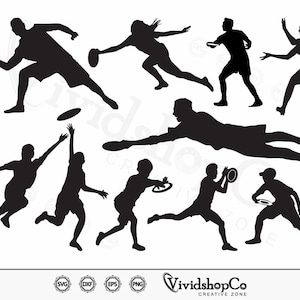 Ultimate Frisbee SVG, Frisbee svg, Sport svg, Frisbee Player, Disc Golf svg, Clipart, Cut Files for Silhouette, Cricut, Vector, dxf, png