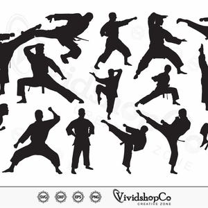 Karate SVG, Martial Arts svg, Taekwondo svg, Clipart, Cut Files for Silhouette, Files for Cricut, Vector, dxf, png, Design