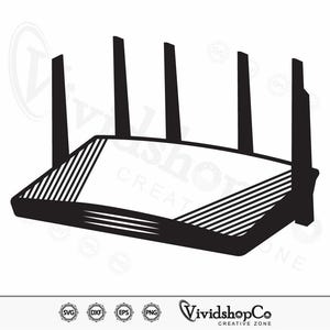 Wifi Router SVG, Router Svg, Clipart, Cut Files for Silhouette, Files ...
