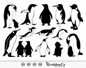 Penguin svg, Penguin Clipart, Penguin Cut Files for Silhouette, Files for Cricut, Penguin Vector, dxf, png, Design