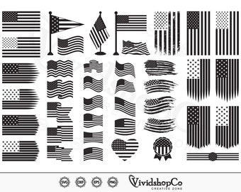 American Flag SVG, 4th Of July svg, Distressed Flag svg, Grunge Flag svg, Patriotic svg, Clipart, Silhouette, Cricut, Vector, dxf, png