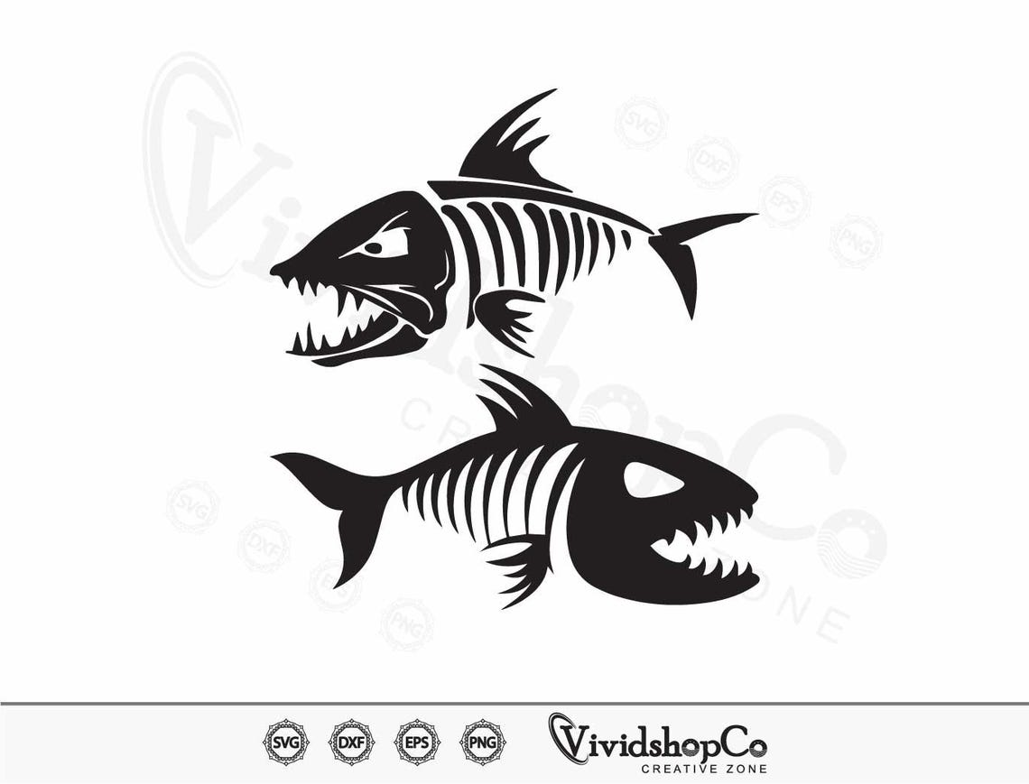 Fishbone Dxf Fish Bone Svg, Fishbone Svg, Fish Svg, Fish Skull Svg, Clipart, Cut ...