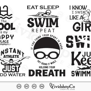 Swimmer svg, Clipart, Cut Files for Silhouette, Files for Cricut, Vector, dxf, png, Design