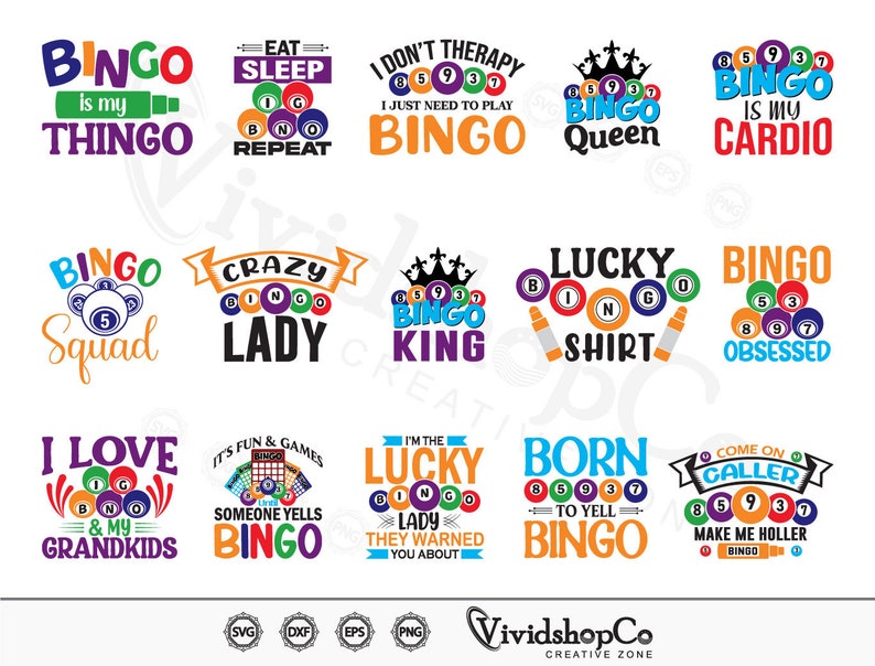 Bingo SVG Bundle Bingo Funny Svg Bingo Quotes Bundle Bingo Etsy