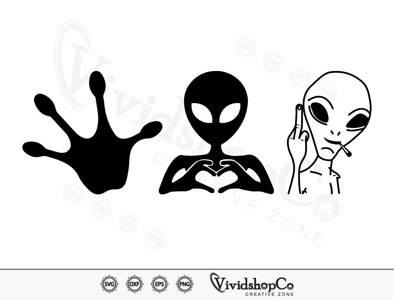 Alien SVG Bundle, Ufo Svg, Aliens Dxf, Ufo Png, Ufo Eps, Aliens Vector ...