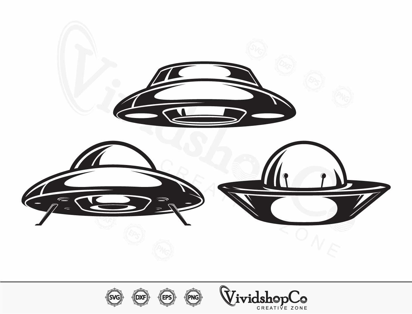 UFO SVG, Space Ship Svg, Alien Svg, Space Svg, Clipart, Cut Files for ...