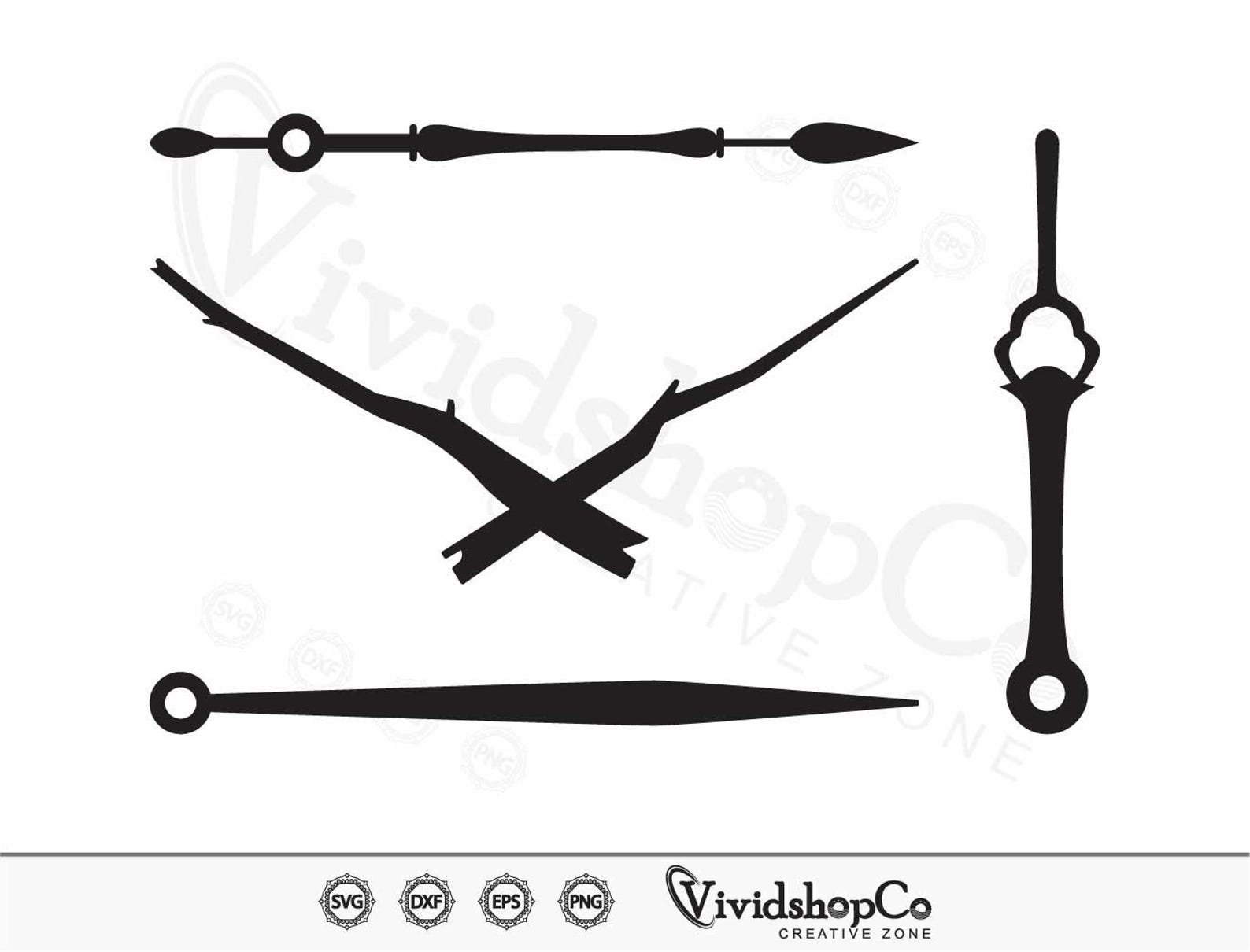 Clock Hands SVG, Clock Hands Vector, Silhouette, Cricut File, Clipart ...