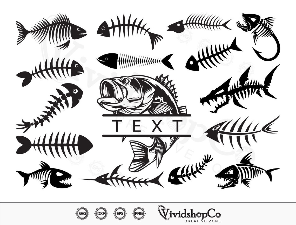 Fish Bone Svg Fishbone Svg Fish Svg Fish Skull Svg Etsy Australia
