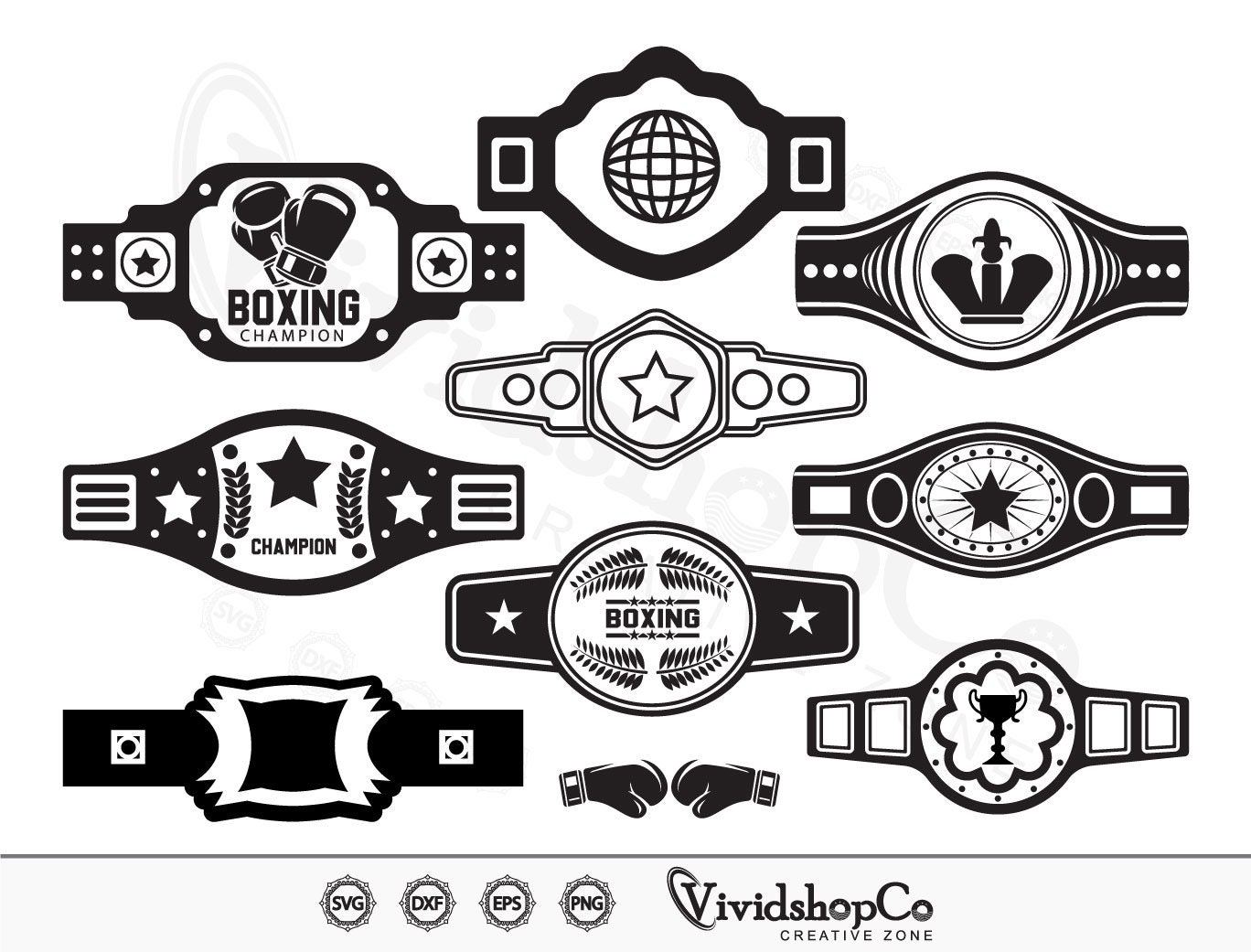 Championship Belt Svg Clipart Cut Files for Silhouette Etsy UK