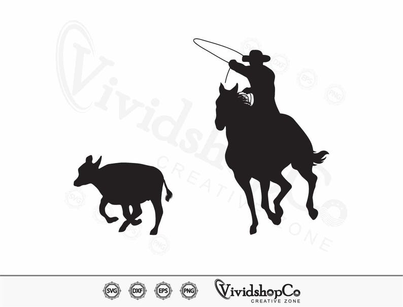 Breakaway Roping SVG, Rodeo Cowboy Svg, Western Svg, Vector, Silhouette ...