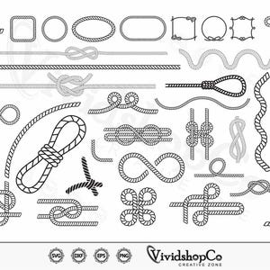 Rope SVG, Nautical Rope svg, Nautical Knot svg, Rope Frame svg, Clipart, Cut Files for Silhouette, Files for Cricut, Vector, dxf, png