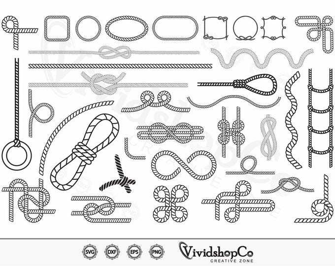 Rope SVG Bundle, Nautical Knot Svg, Rope Dxf, Rope Png, Rope Eps, Rope ...