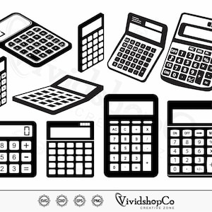 Kalkylator SVG, matematik svg, vetenskaplig kalkylator svg, skola svg, clipart, klippfiler för silhuett, filer för Cricut, vektor, dxf, png