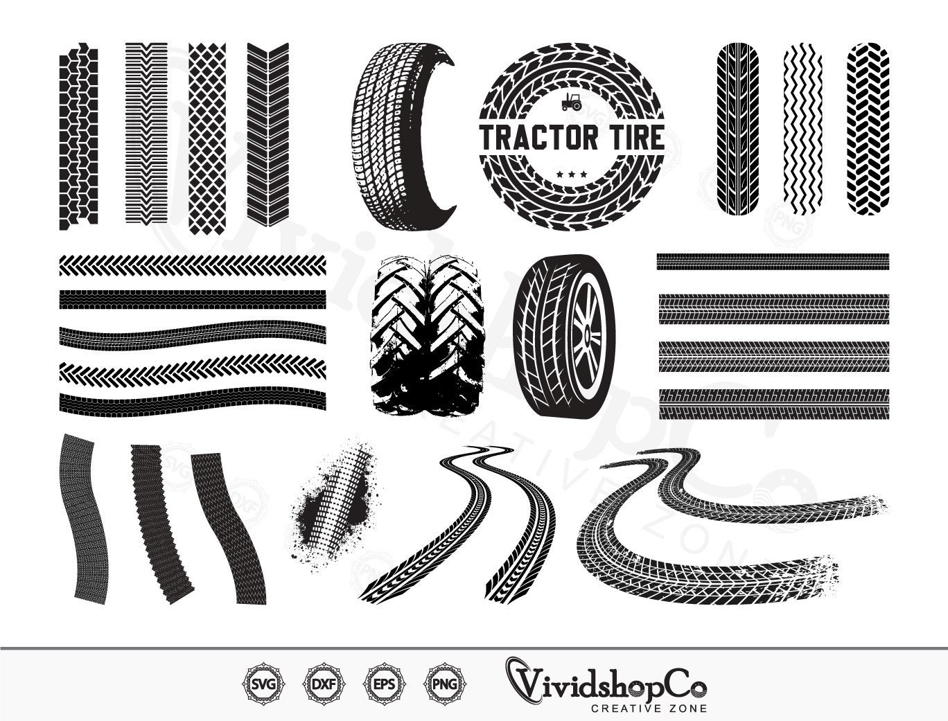 Free Tyre Track Clipart Black