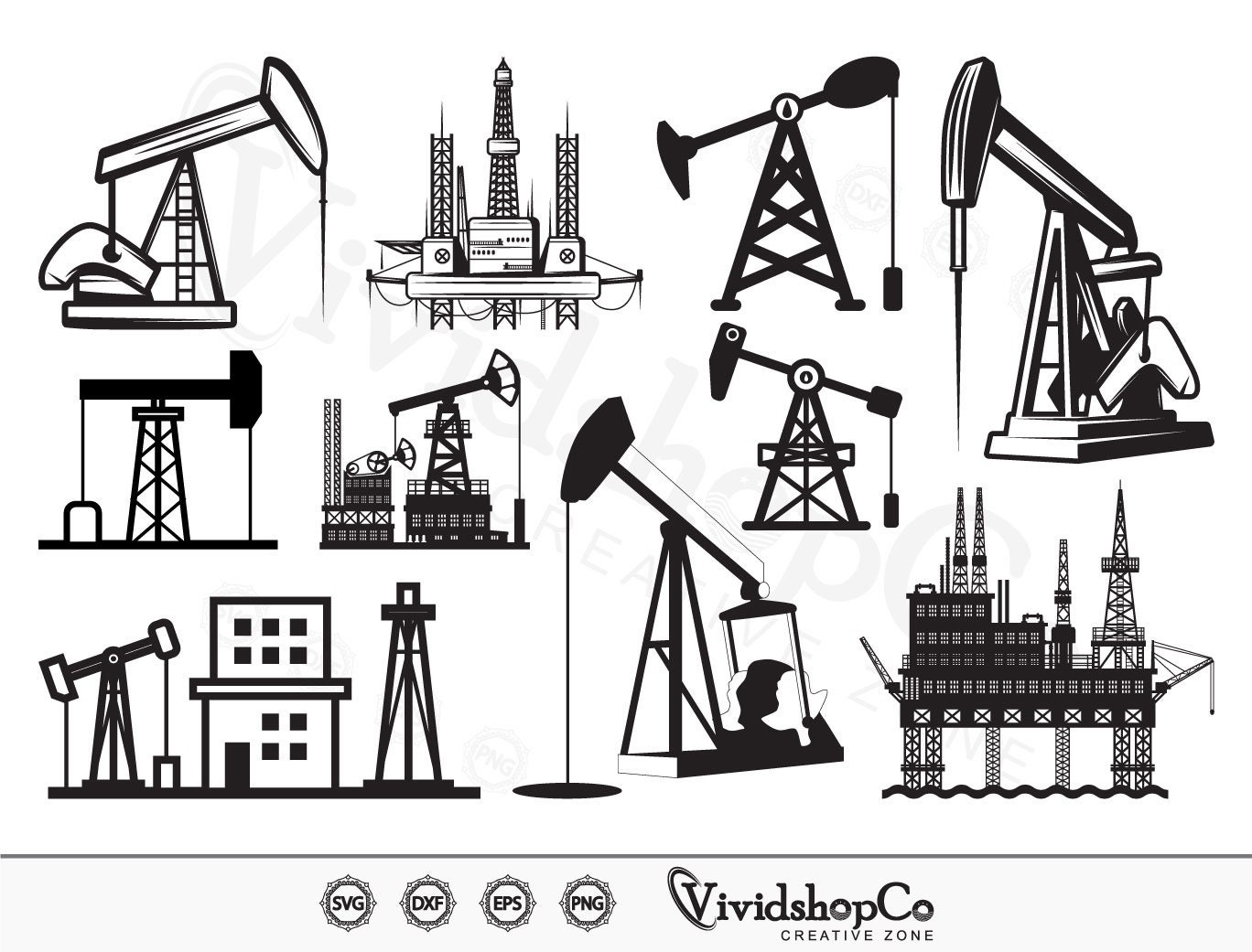 Oil Pumpjack SVG, Pump Jack, Oil Field Svg, Oil Pump, Oil Derrick