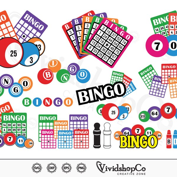 Bingo Cards Svg - Etsy