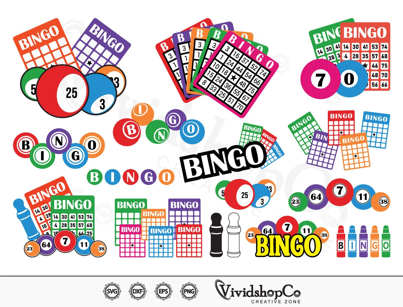 Bingo Daubers Clip Art English Personal and Commercial Use