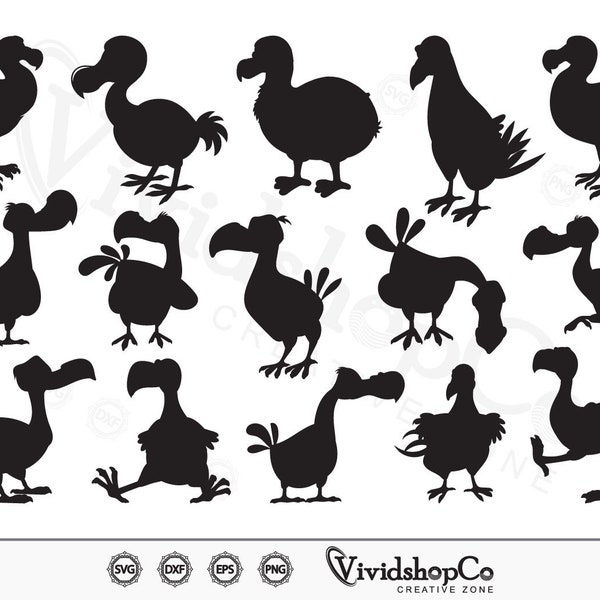 Dodo oiseau SVG, svg Dodo, oiseau svg, svg animaux disparus, Clipart, couper des fichiers pour Silhouette, fichiers pour Cricut, vecteur, dxf, png, Design