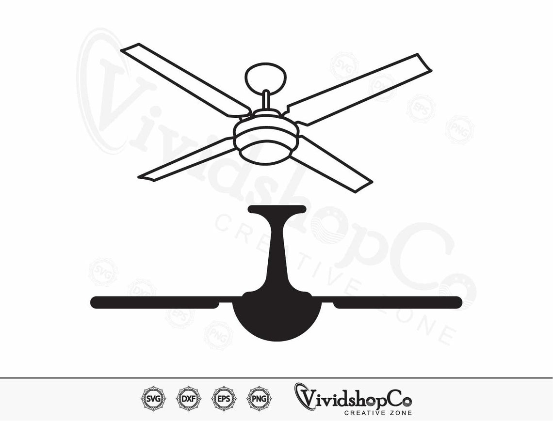 Ceiling Fan SVG, Ceiling Svg, Fan Svg, Ceiling Fan Outline, Clipart ...